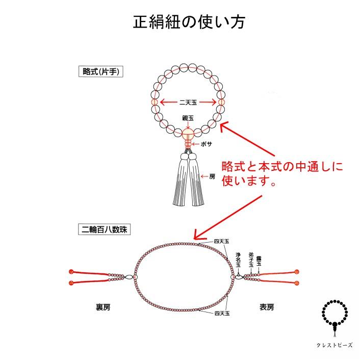 数珠 紐 正絹紐  0.6mm 1m 念珠 正絹 ひも ヒモ 絹100%  制作 修理 交換 リメイク 手芸材料｜crestbead｜04