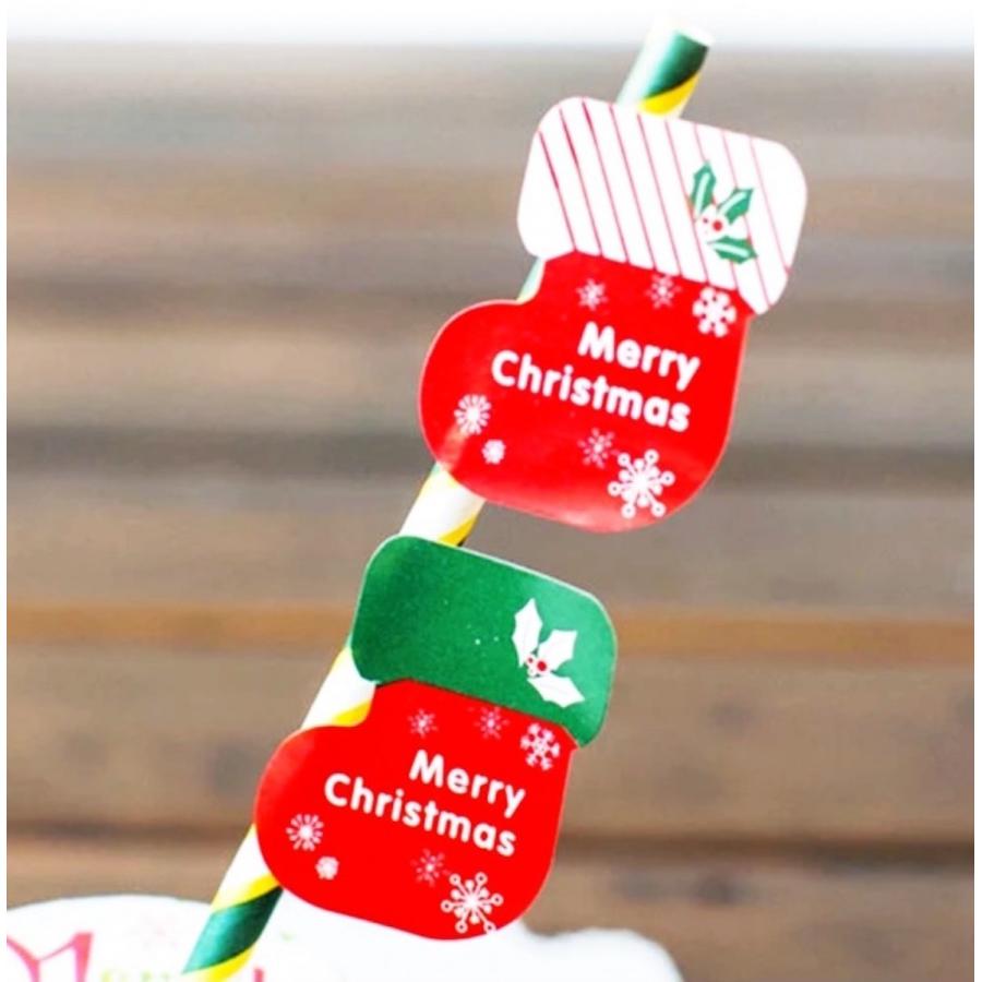 クリスマス ギフトシール ギフトステッカー ラッピングラベル 光沢
