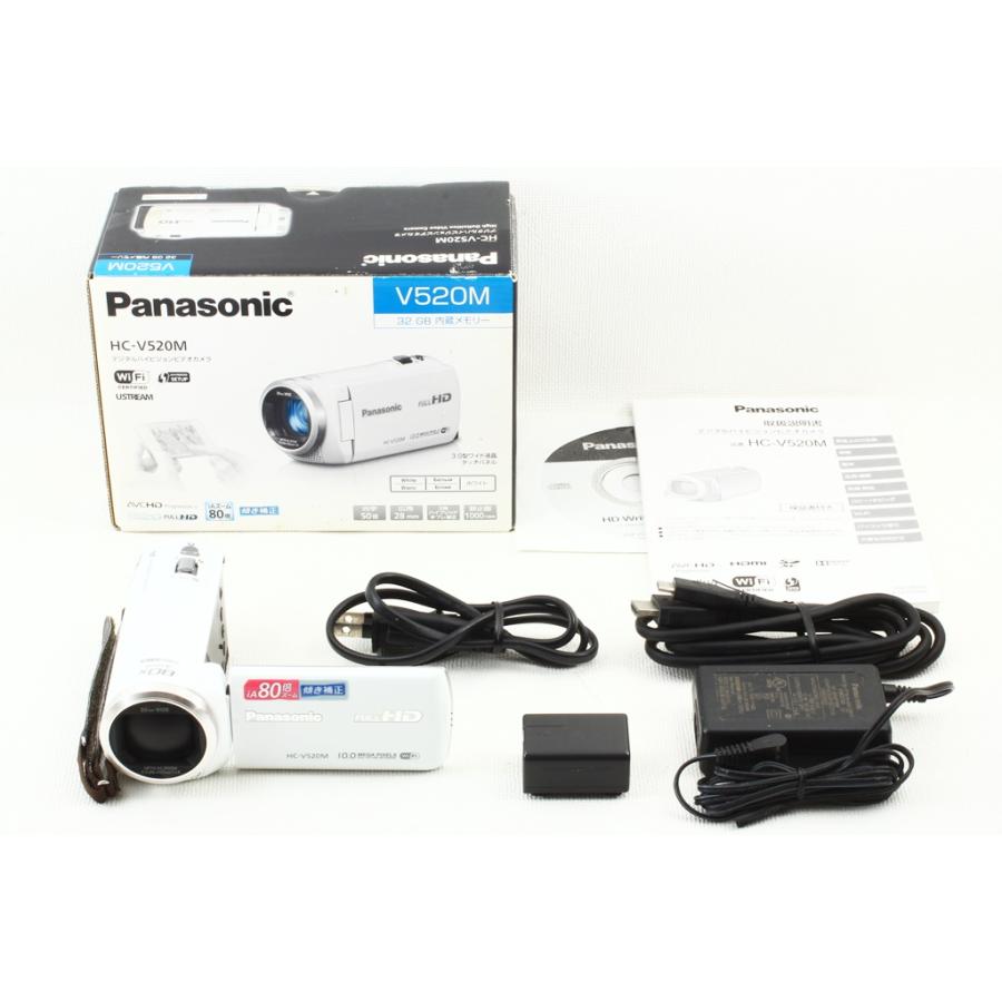 Panasonicパナソニック HC-V520M-W ホワイト デジタルハイビジョン 極上品ランク :a-5254:Crew・actショップ