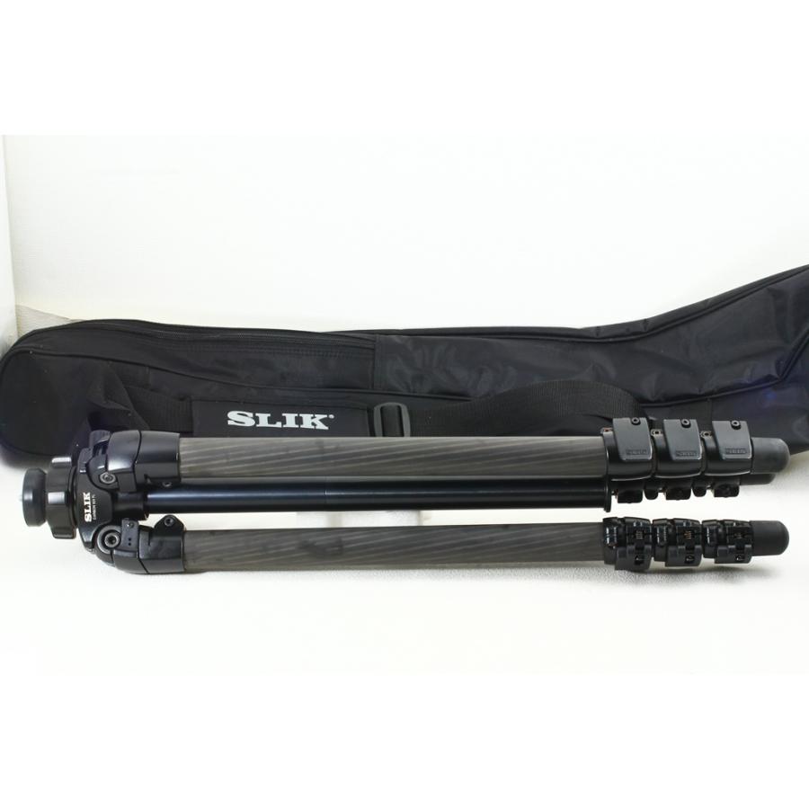 SLIK マンフロット カーボンマスター 924 FL 大型4段三脚◇極上 SLIK マンフロット カーボンマスター 924 FL 大型4段三脚◇極上