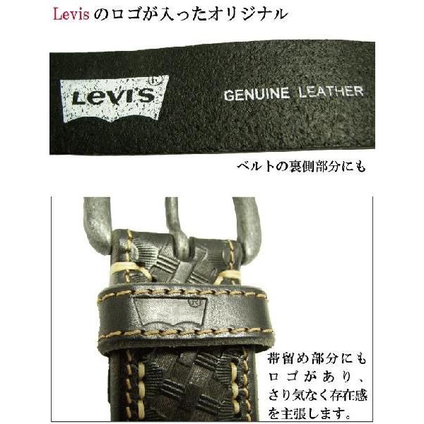 Levis アウトレット 特価  リーバイスプレミアム 牛革バスケット風スタンピングレザー ベルト 70116423｜crimsonchain｜06