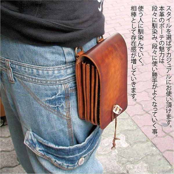 バッグ メディスンバッグ コンチョ ベルトポーチ 本革 ハンドメイド 日本製