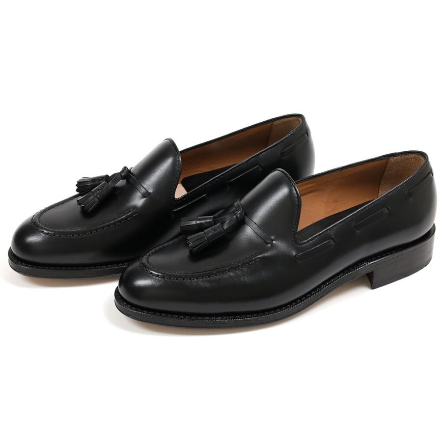 ヤンコ タッセルローファー ブラックカーフ レザーソール YANKO 14498