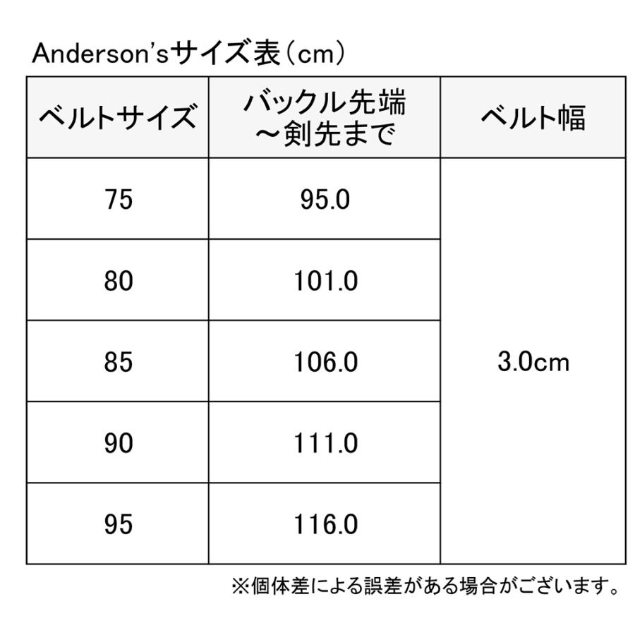 アンダーソンズ レザーメッシュベルト 30mm ブラック Anderson's 0509