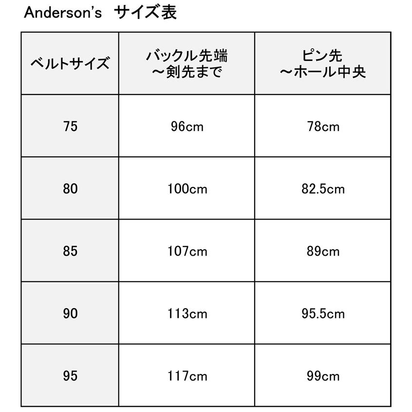 アンダーソンズ イージードレスベルト 30mm幅 ブラック （Anderson's