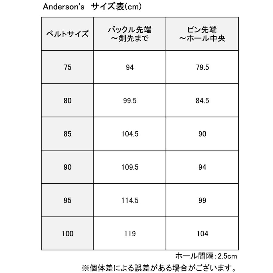 アンダーソンズ レザーベルト 30mm ブラックスエード（Anderson's 0014