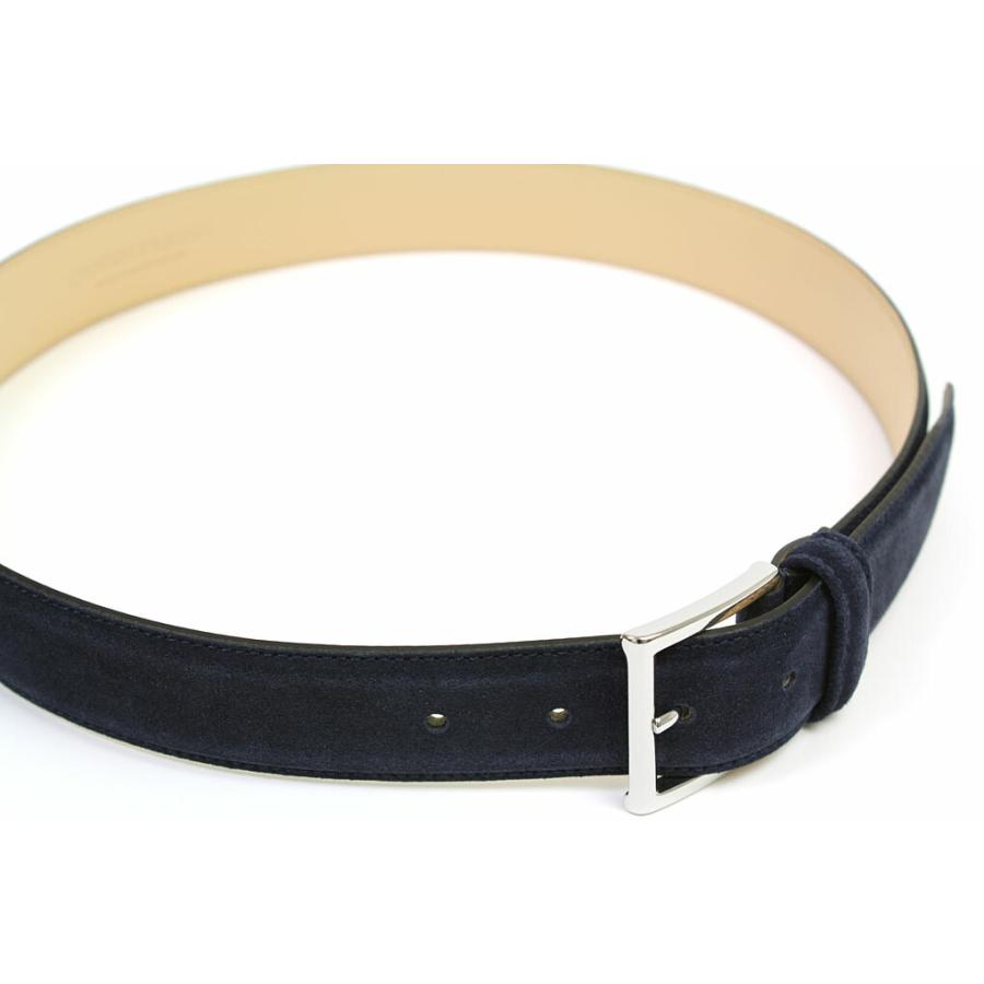 クロケット＆ジョーンズ レザーベルト 35mm幅 ネイビースエード