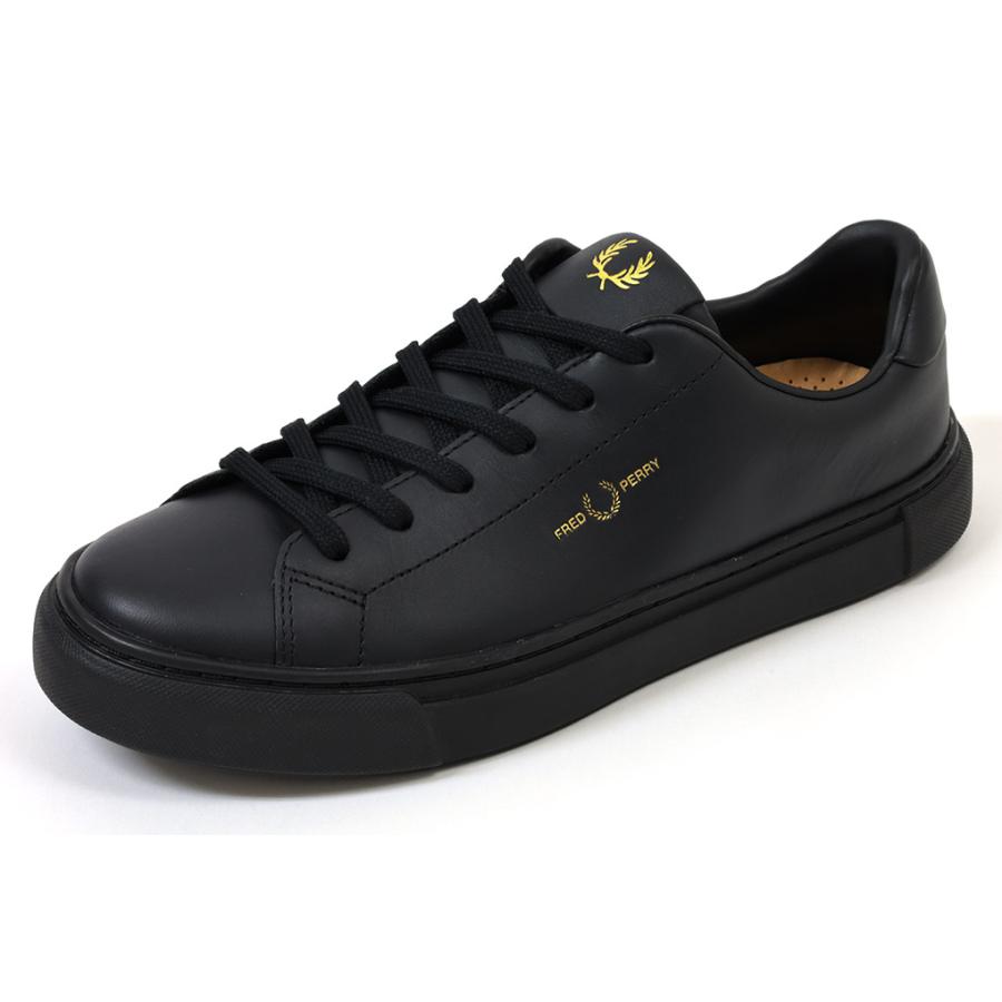 フレッドペリー レザースニーカー ブラック×ゴールド FRED PERRY B5310