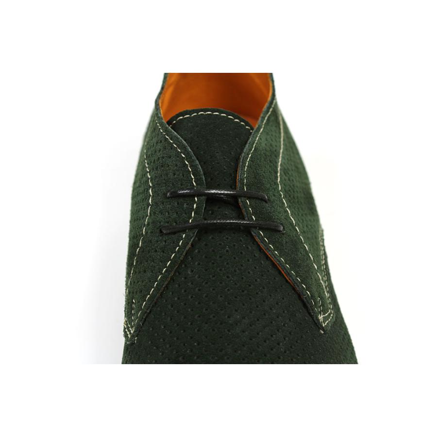 ジャンニルッソ チャッカブーツ パンチングスエード グリーン （Gianni