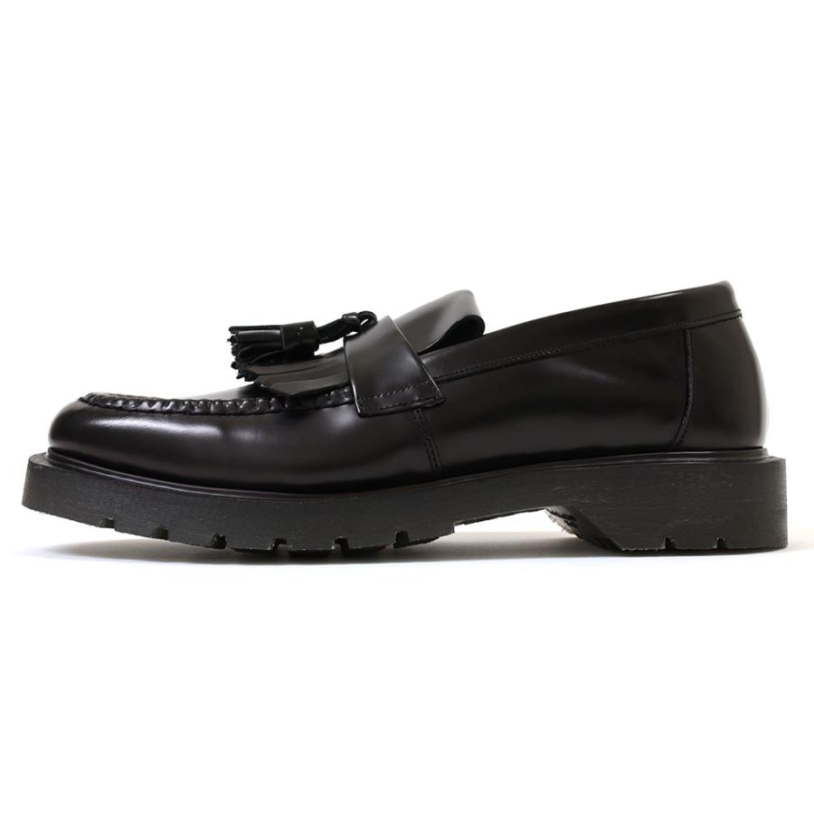 未使用に近い Loake タッセルローファー ガラスレザー 黒 BRIGHTON ローク タッセルローファー ブライトン ブラック ガラスレザー