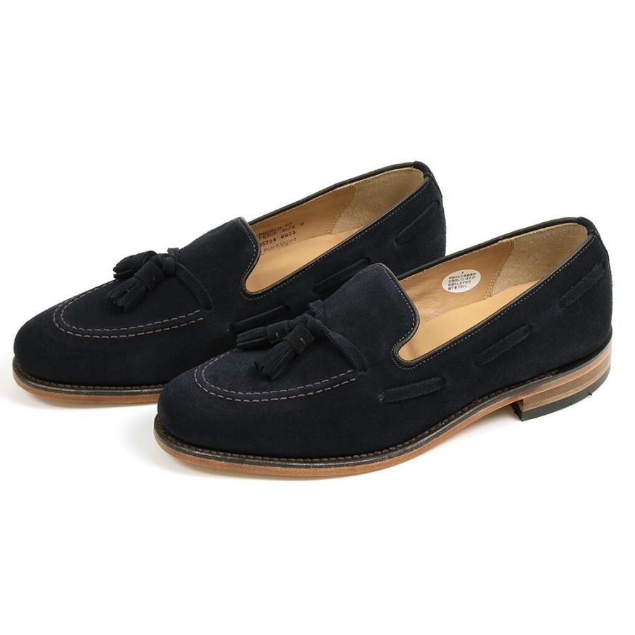 ローク タッセルローファー リンカーン ネイビー スエード Loake 