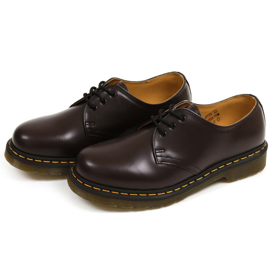 茄子紺 ドクターマーチン 3ホール シューズ バーガンディ - ローファー