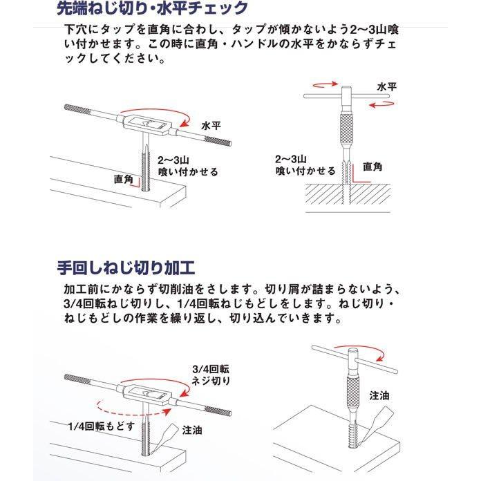 ライト精機 ハンドタップ ねじ径:M6 ピッチ:1.0 先・中 ライト精機 ハンドタップ ねじ径:M6 ピッチ:1.0 先・中