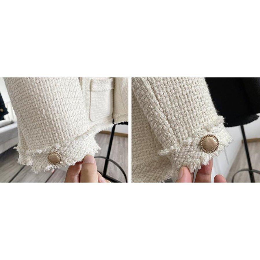 ジャケットレディースツイードツイードジャケットノーカーラーフリンジ