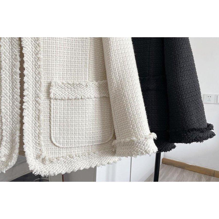 ジャケットレディースツイードツイードジャケットノーカーラーフリンジ