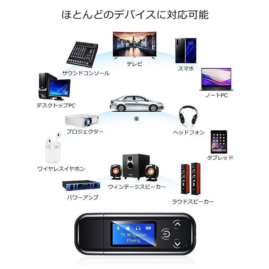 トランスミッター Bluetooth5.0 受信機 送信機 車載 USB充電 ブルートゥース ワイヤレス 高音質 無線 オーディオ機器を無線化 スマホ｜crn-st｜17