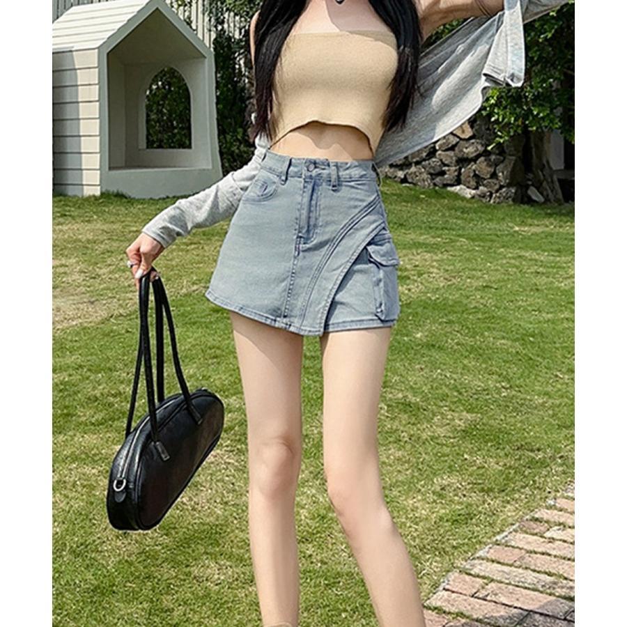 タイムセール】ラップスカート風デニムショートパンツ春夏 : CRN