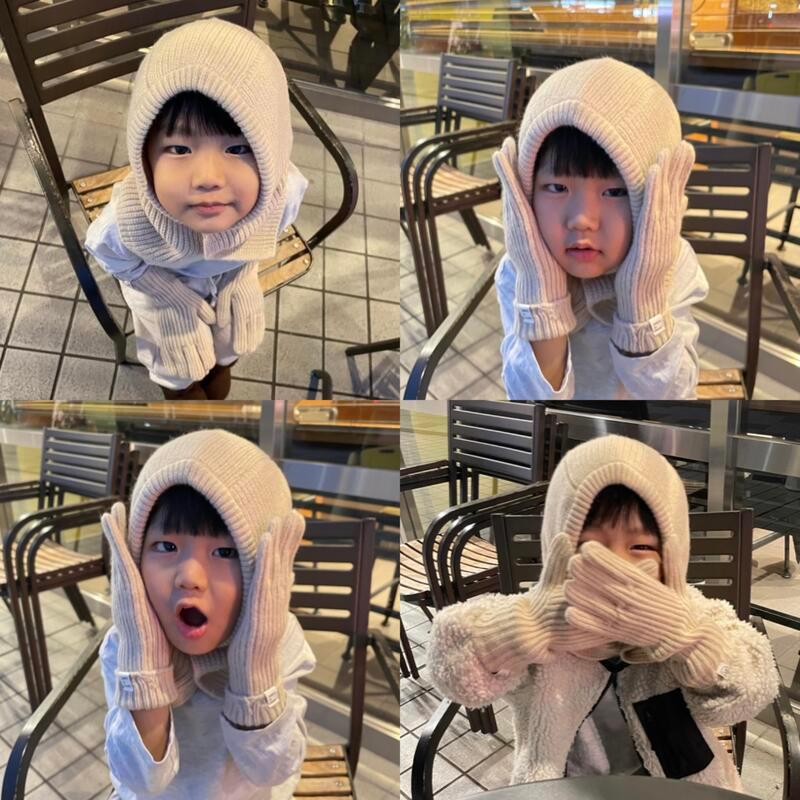 バラクラバ 手袋セット フード付 マフラー 帽子 秋 冬 韓国子供服
