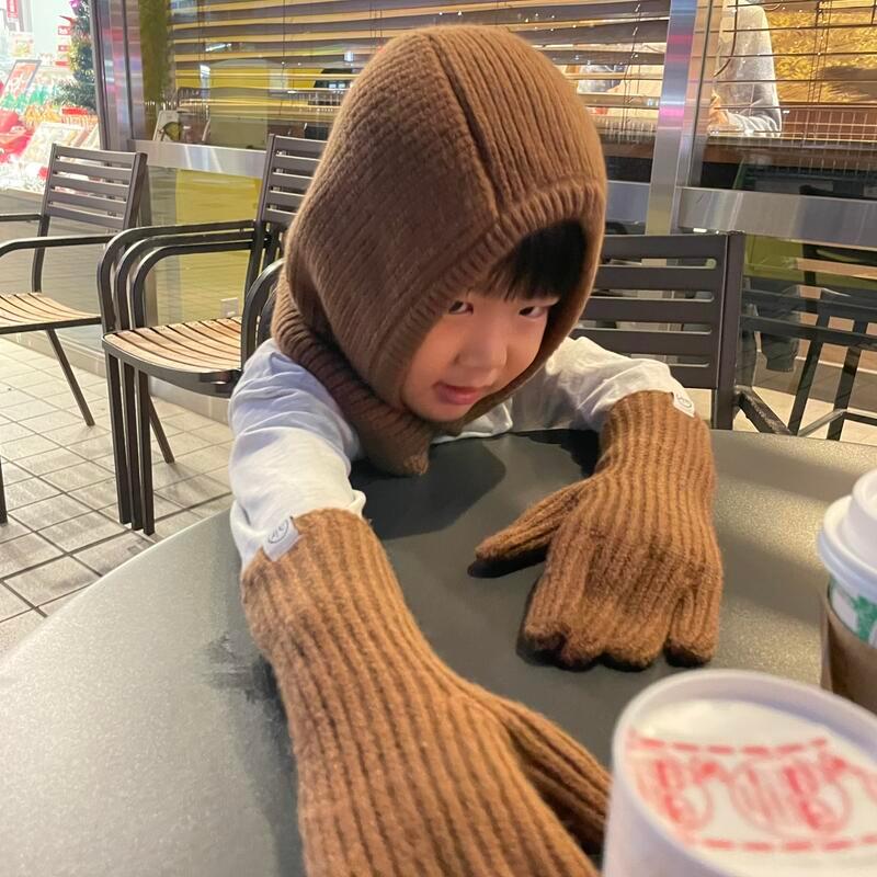 バラクラバ 手袋セット フード付 マフラー 帽子 秋 冬 韓国子供服