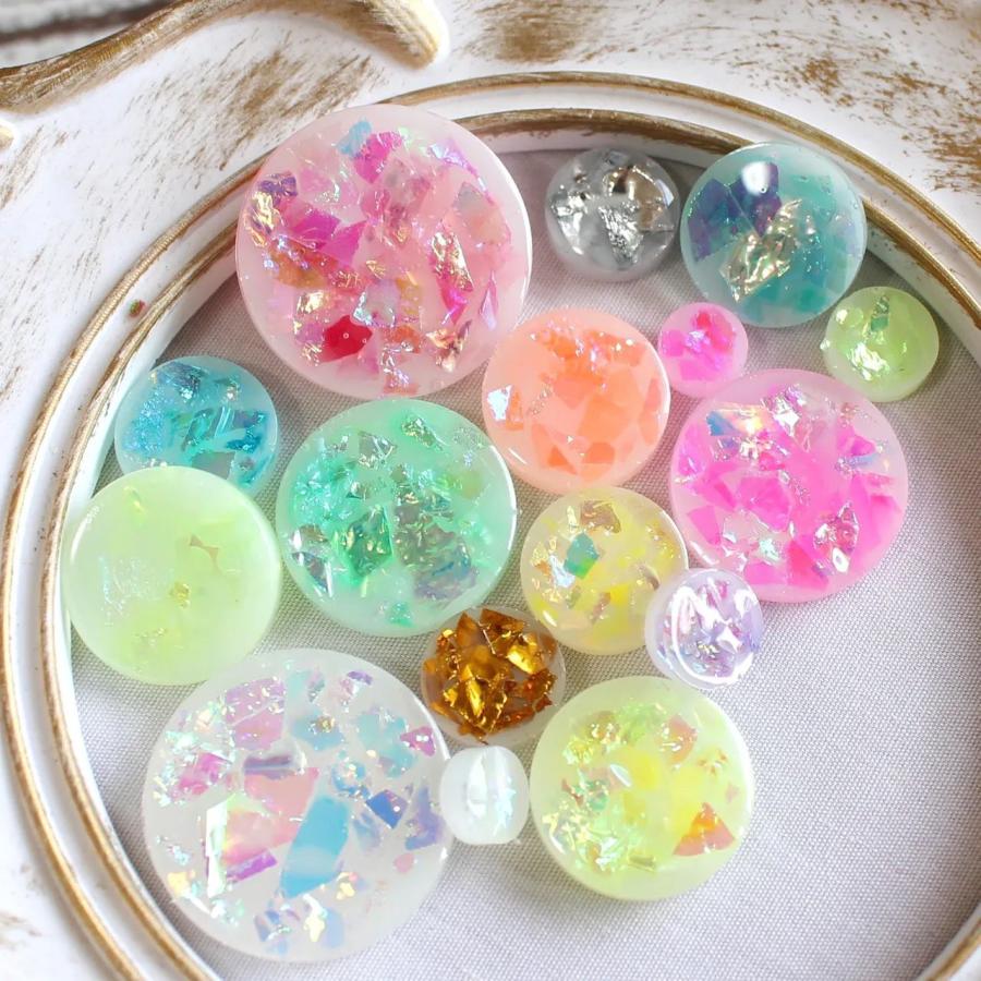 レジンヘアゴム 紅葉とうさぎちゃん グラデーションホログラムNo.729 レジン 封入素材】クラッシュ ホログラム 12色セット 宝石風 ホロ
