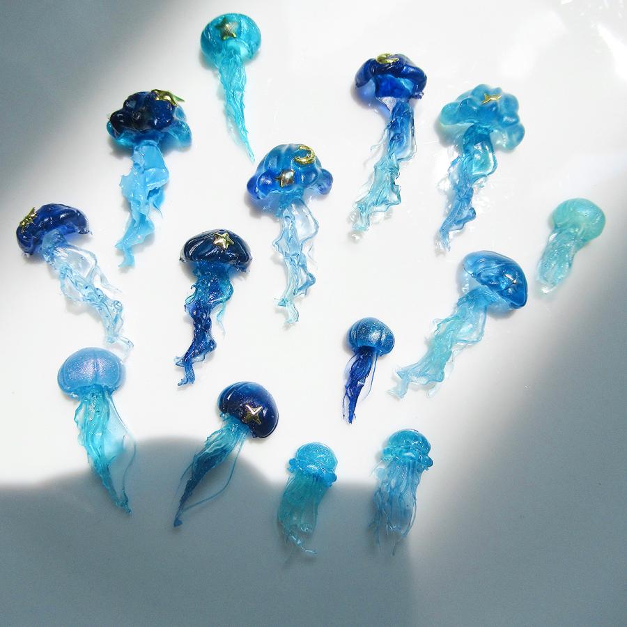 シリコンモールド クラゲ くらげ 3種 立体 3D 海の生き物 レジン