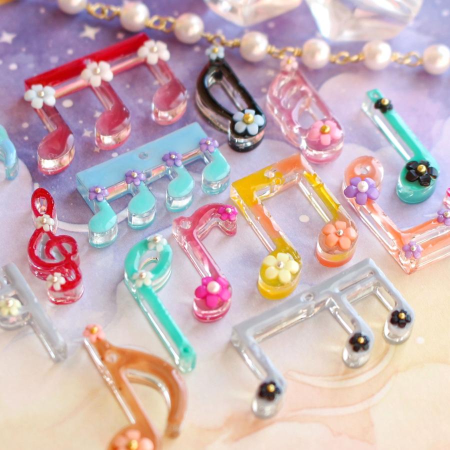 シリコンモールド 穴あき 音符 ト音記号 音楽 レジン パーツ