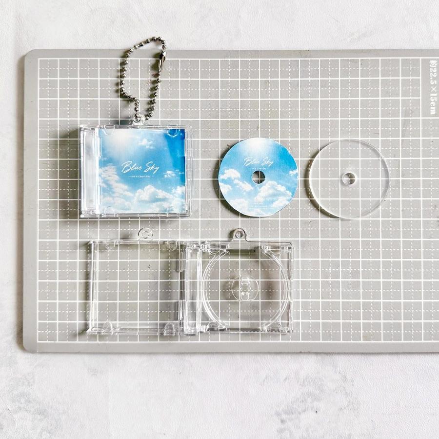 キーホルダー ミニチュアCDケース ミニチュアCD CD風 ケース パーツ