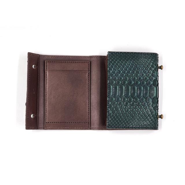ダイアモンドパイソン ギボシ留め二つ折り財布 ミッレフォッリエ ダイアモンドパイソン ギボシ留め二つ折り財布 ミッレフォッリエ