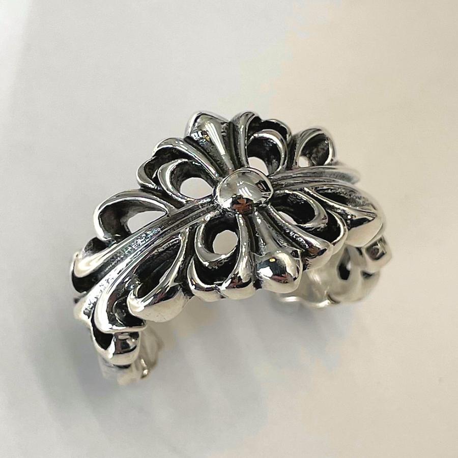 シルバー925 リング メンズ 22.5号 フローラルクロスリング