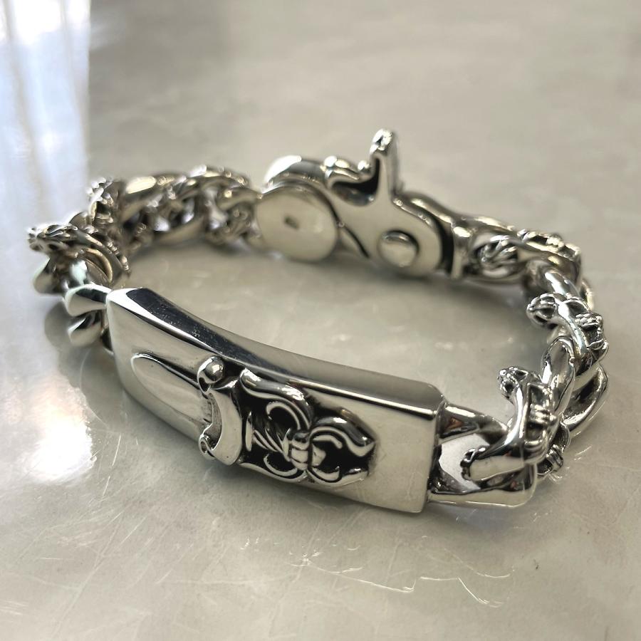 シルバー925 ブレスレット ダガー ID×クロスボウル メンズ いぶし銀