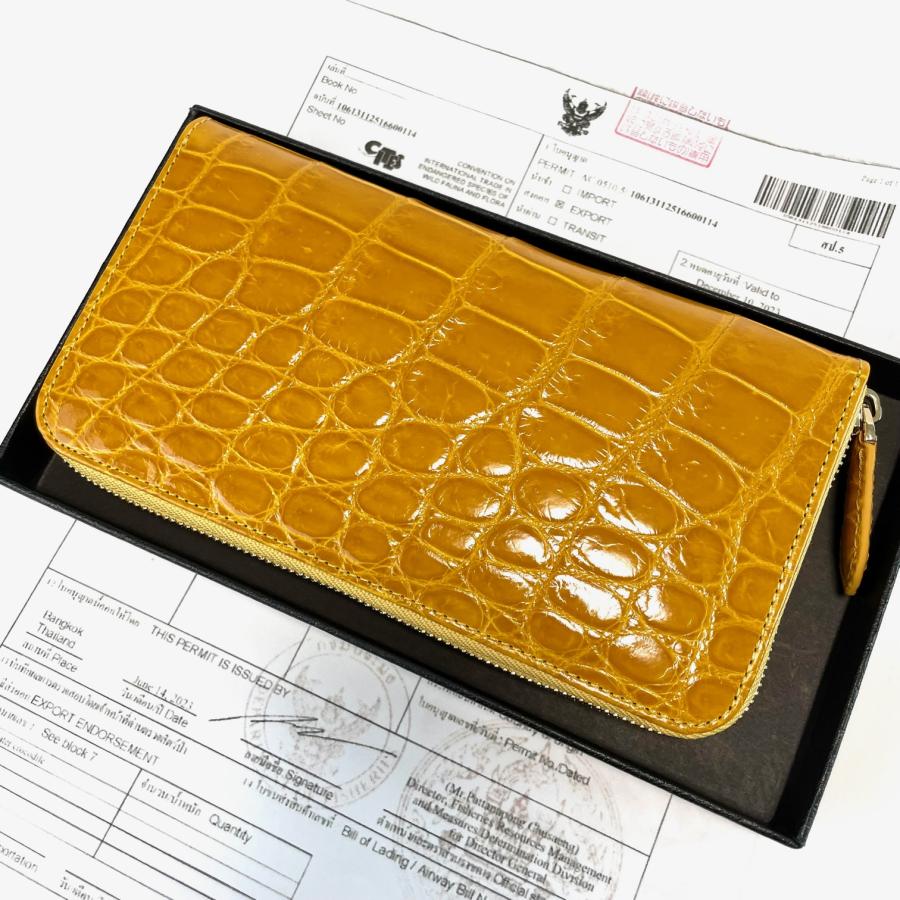 クロコダイル長財布 メンズ長財布 クロコダイル 財布 シャイニング