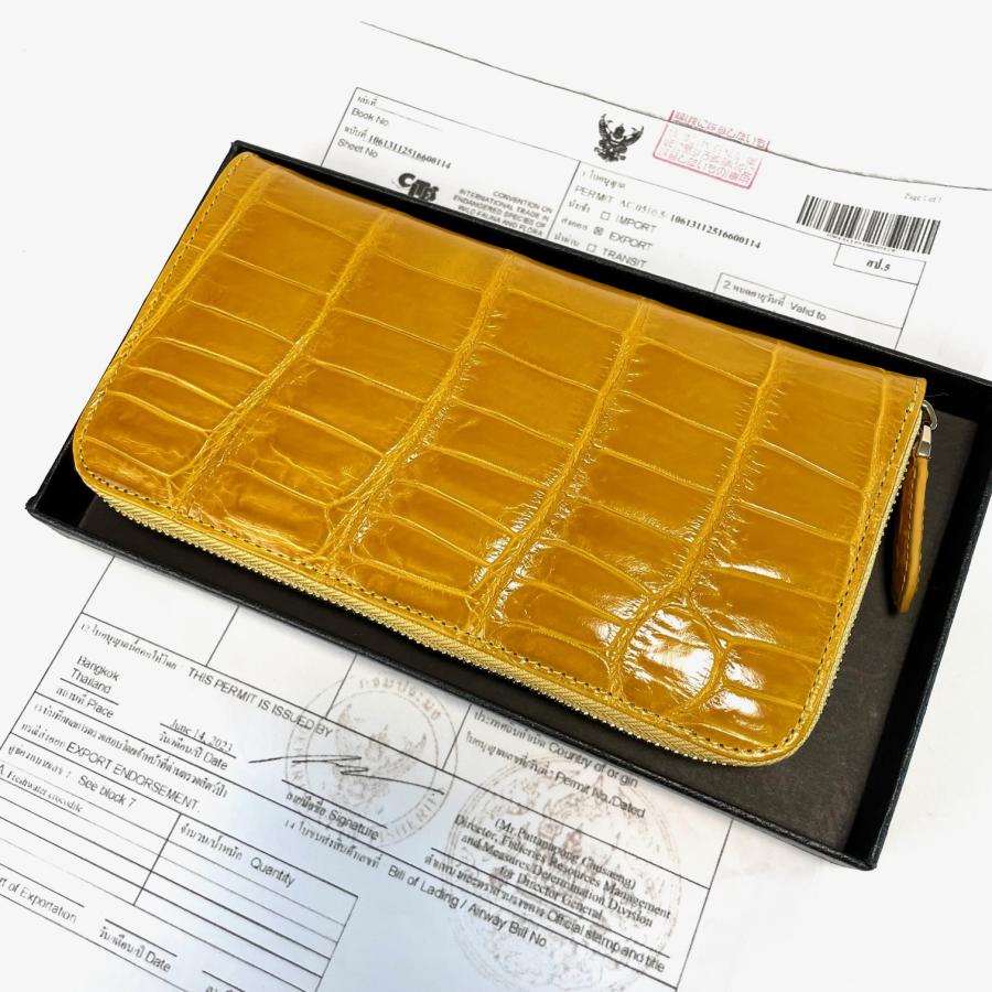 クロコダイル長財布 レディース長財布 クロコダイル 財布 シャイニング