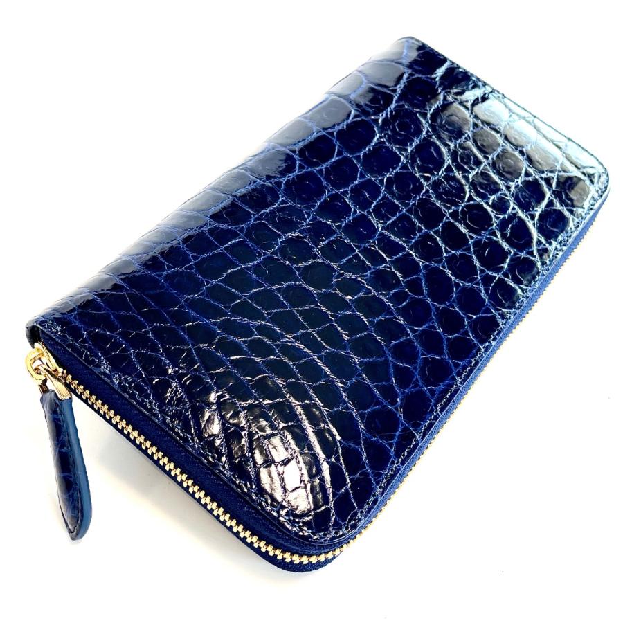 クロコダイル財布 メンズ 長財布 2267 シャイニング加工 一枚革 わに革