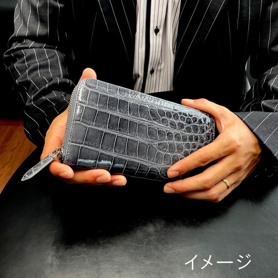 クロコダイル 長財布 メンズ財布 2292 One piece 一枚革 ワニ革  