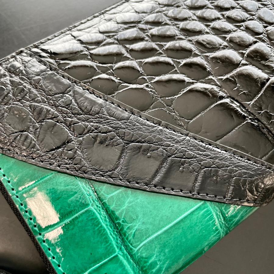 クロコダイル財布 メンズ長財布 ブランド プレミアム シャイニング加工