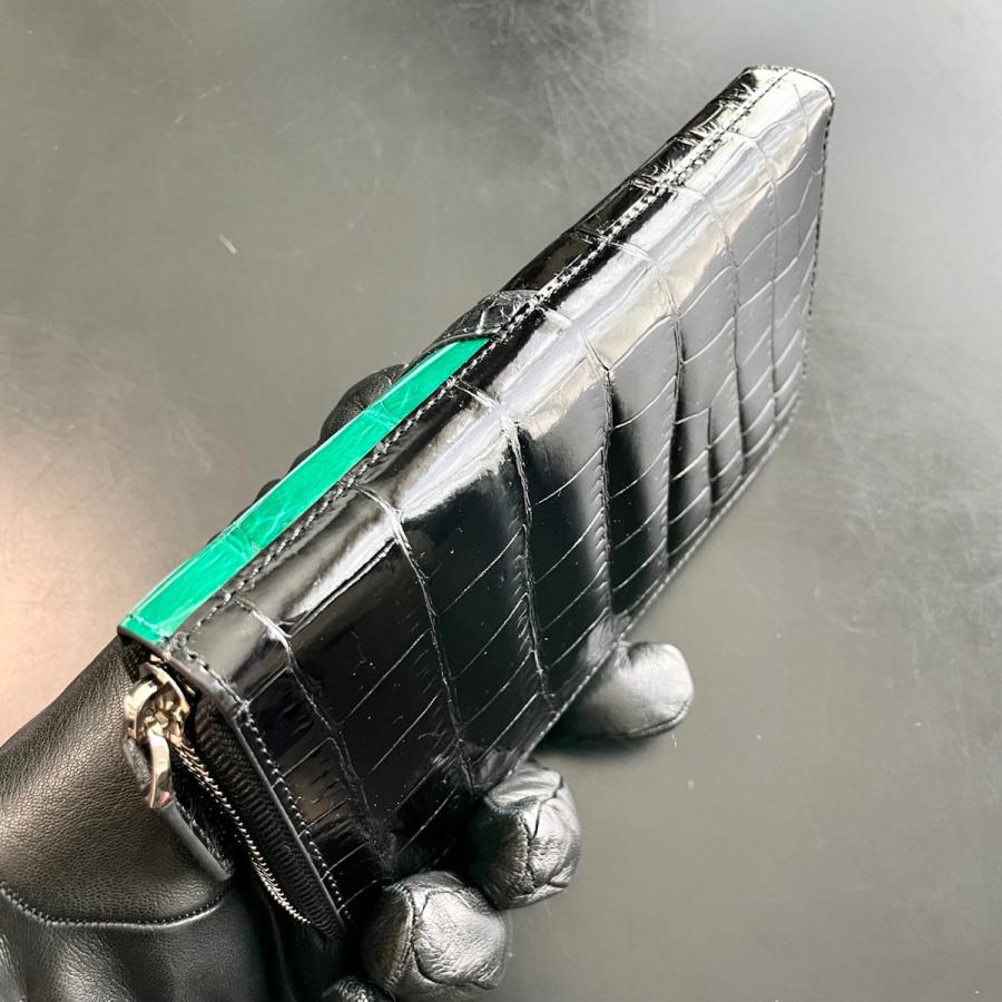 クロコダイル財布 メンズ長財布 ブランド プレミアム シャイニング加工