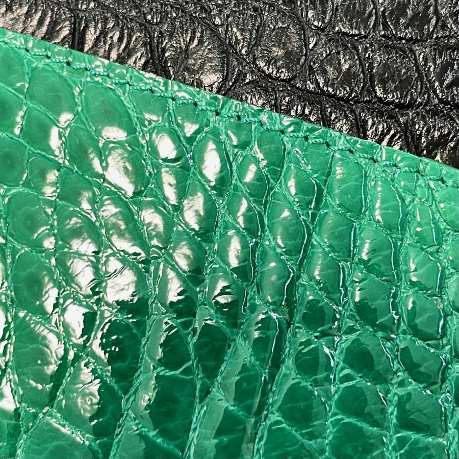 クロコダイル 長財布 542シャイニング メンズ ワニ革 クロコダイル長財布グリーン クロコダイル財布 メンズ 長財布