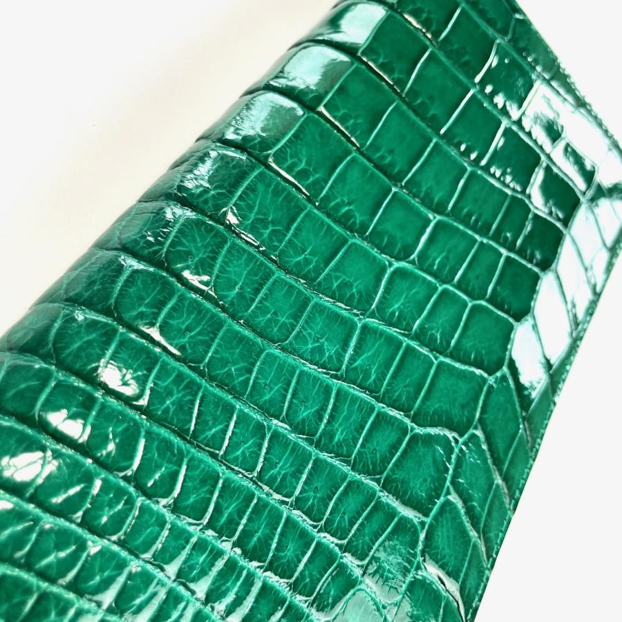 クロコダイル財布メンズ 長財布 シャイニング 緑 レディース 財布 最