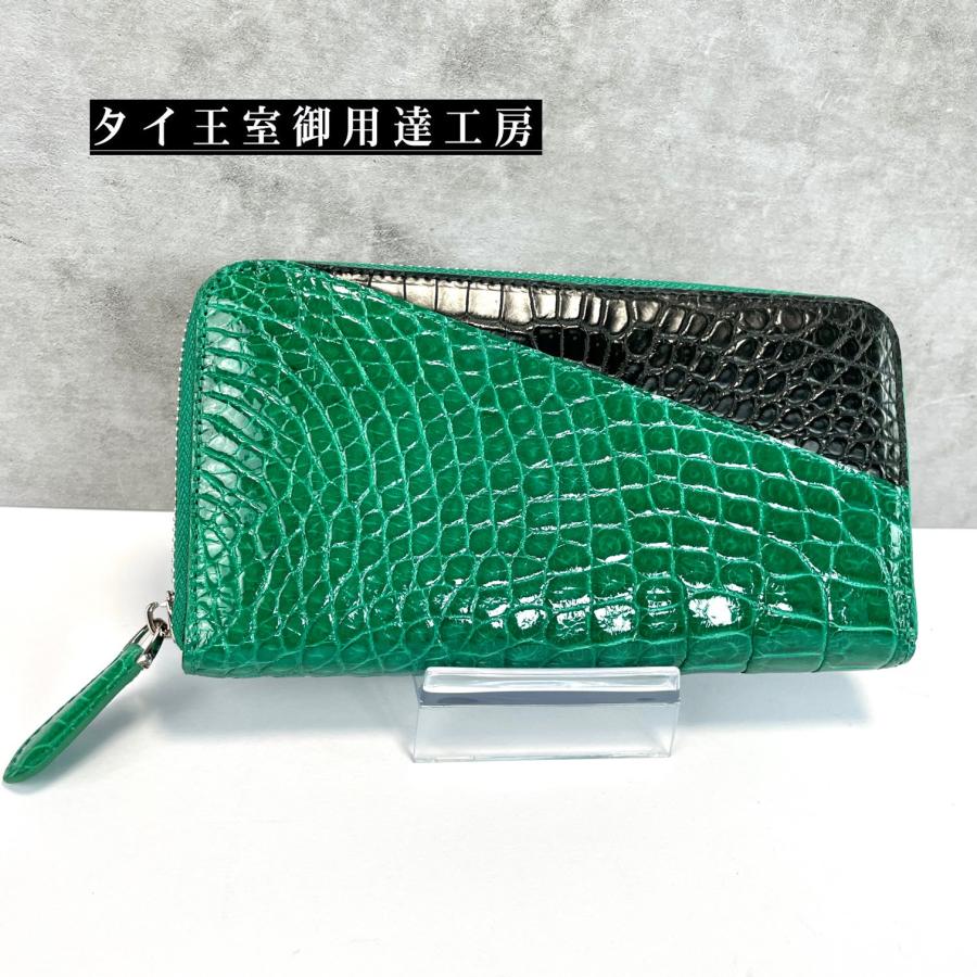 クロコダイル財布メンズ 長財布 シャイニング 緑 レディース クロコダイル財布メンズ 長財布 シャイニング 緑 レディース