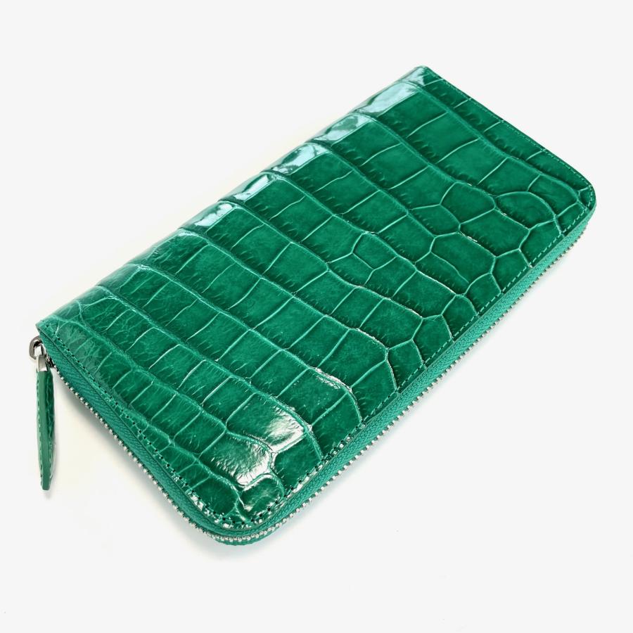 クロコダイル財布メンズ 緑 メンズ長財布 シャイニング クロコダイル財布メンズ 緑 メンズ長財布 シャイニング
