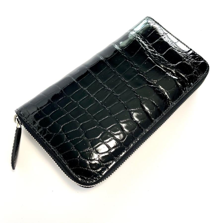 クロコダイル財布 メンズ長財布 シャイニング クロコダイル 黒 クロコダイル財布 メンズ長財布 シャイニング クロコダイル 黒