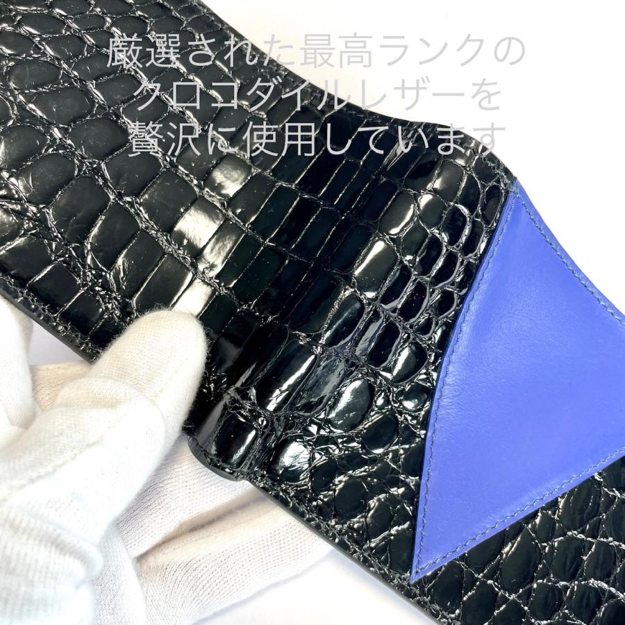 クロコダイル財布メンズ 二つ折り財布 シャイニング クロコダイル