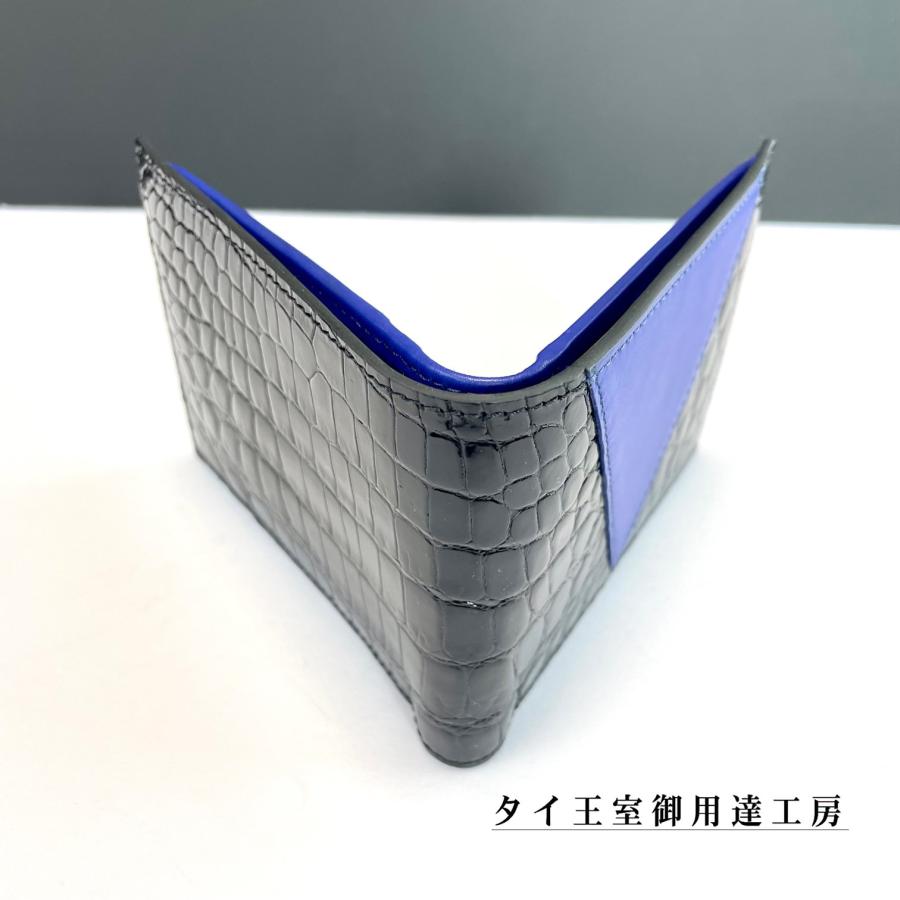 クロコダイル財布メンズ 二つ折り財布 シャイニング クロコダイル