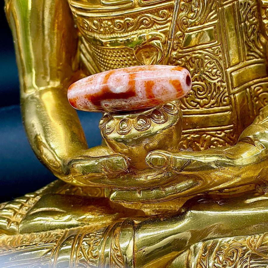 九眼天珠 朱砂 s703 老礦天珠 ジービーズ 西蔵天珠 チベット瑪瑙 37.9