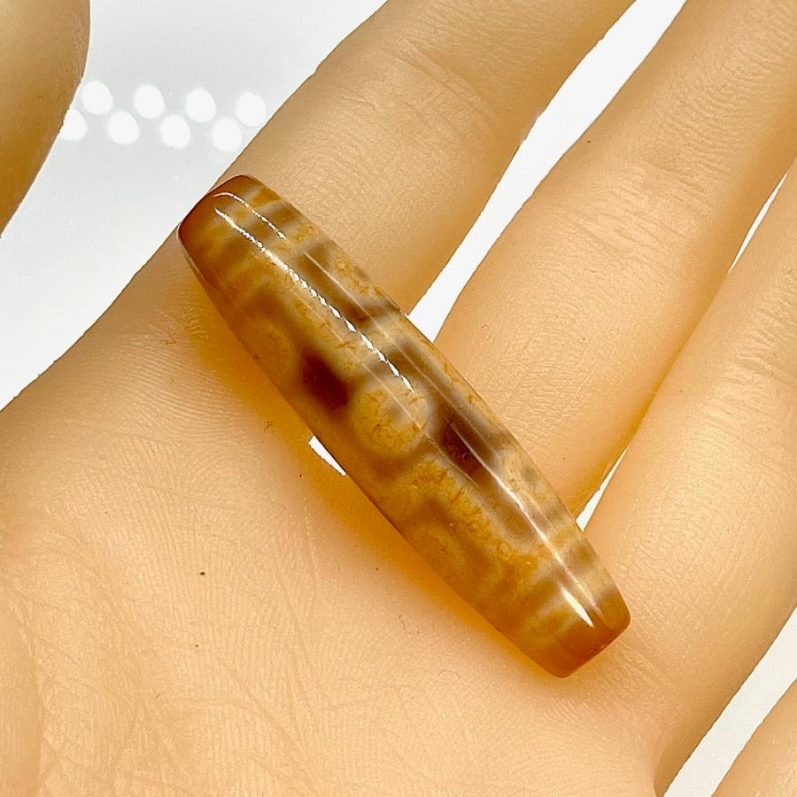 九眼天珠 s710 老礦天珠 風化紋 ジービーズ チベット瑪瑙 43.7mm