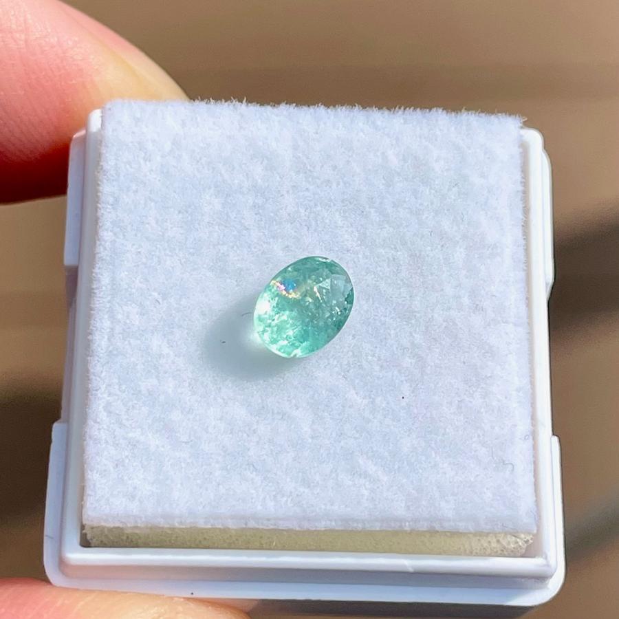 0.61ct 天然 パライバトルマリン ルース S999 虹入り 鑑別書付 
