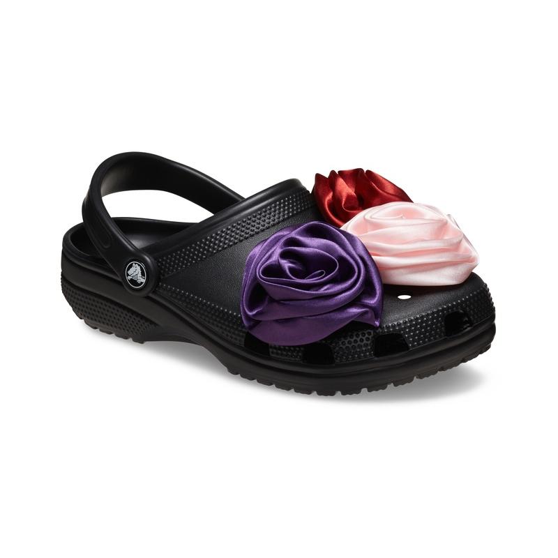 Crocs サンダル ブラック パール ローズ装飾 crocs（クロックス） [B]クロックス メンズ レディース サンダル