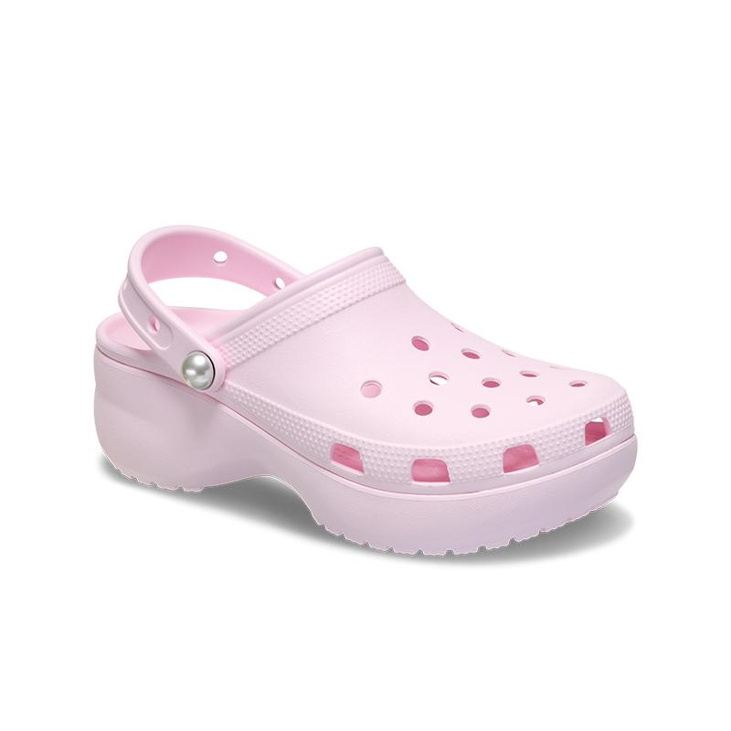 クロックス レディース サンダル CROCS クラシック プラットフォーム パール クロッグ 厚底 ボリュームソール 211231[C]の画像