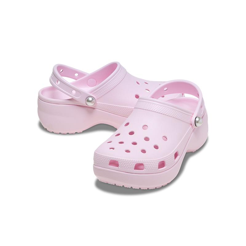 クロックス レディース サンダル CROCS クラシック プラットフォーム パール クロッグ 厚底 ボリュームソール 211231[C]の画像