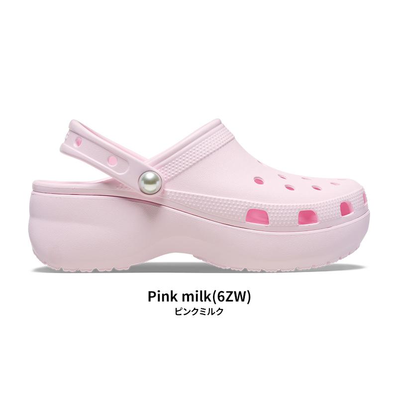クロックス レディース サンダル CROCS クラシック プラットフォーム パール クロッグ 厚底 ボリュームソール 211231[C]の画像